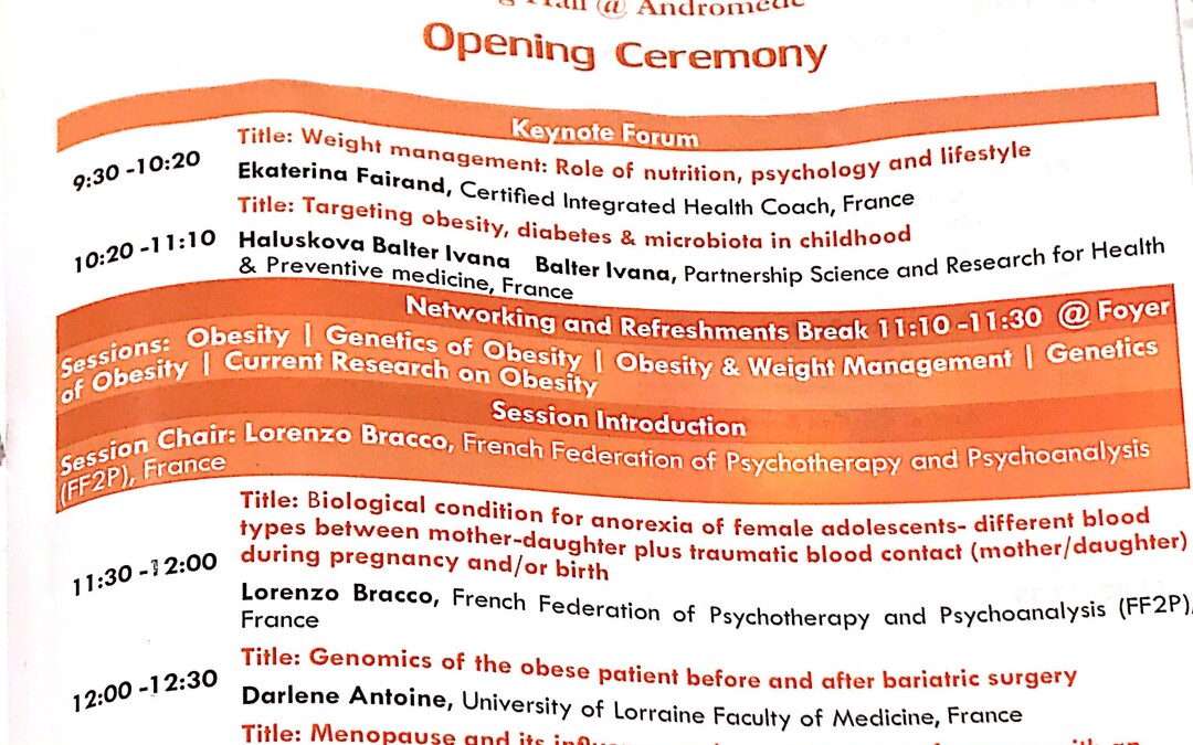 PARIS,23th May 2019 Title: Biological Condition for Anorexia of Female Adolescents- Different Blood Types between Mother-Daughter Plus Traumatic Blood Contact (Mother/Daughter) During Pregnancy and/or Birth